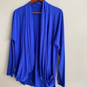 Lole Woman’s Size Large Cardigan Jacket Royal Blue very soft Long Sleeve